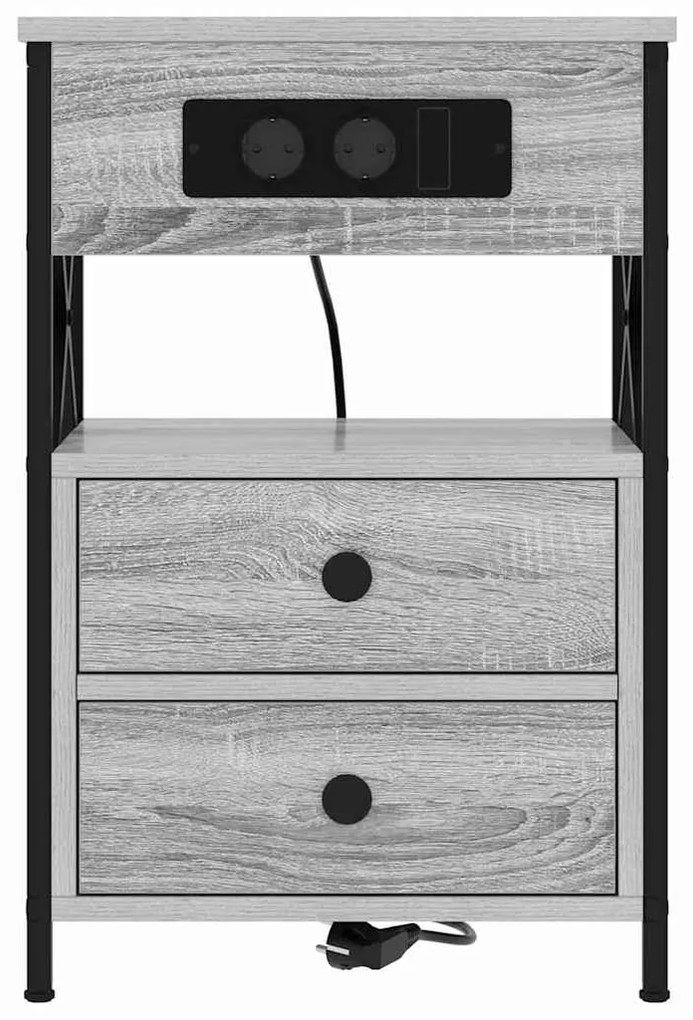 vidaXL Κομοδίνο Γκρι sonoma 40 x 31 x 60 εκ. Επεξεργασμένο ξύλο
