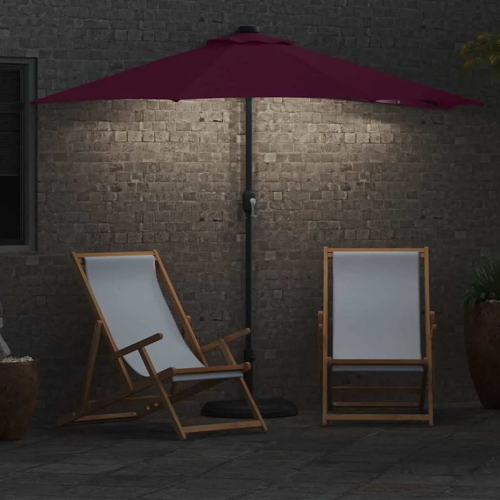 vidaXL Ομπρέλα Κήπου Μπορντό 294 x 150 x 224 εκ ύφασμα
