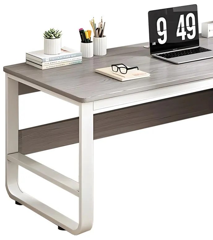 Γραφείο Salto με ραφιέρα-MDF γκρι-λευκό 120x48x74εκ 120x48x74 εκ.