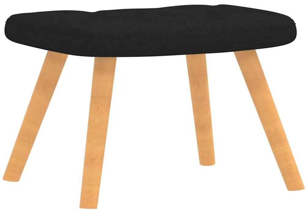 vidaXL Πολυθρόνα Relax Μαύρη Υφασμάτινη με Σκαμπό