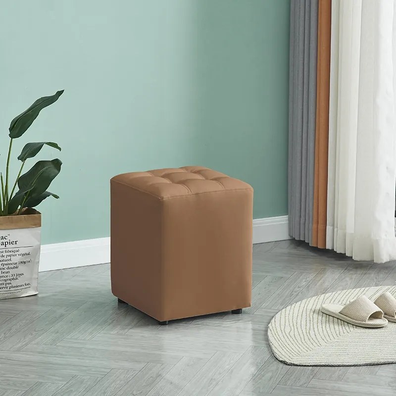 CUBE CAPPUCCINO PU ΣΚΑΜΠΟ 35X35X42εκ. - (35X35X42εκ.), Χρώμα: CAPPUCCINO - ZITA PLUS