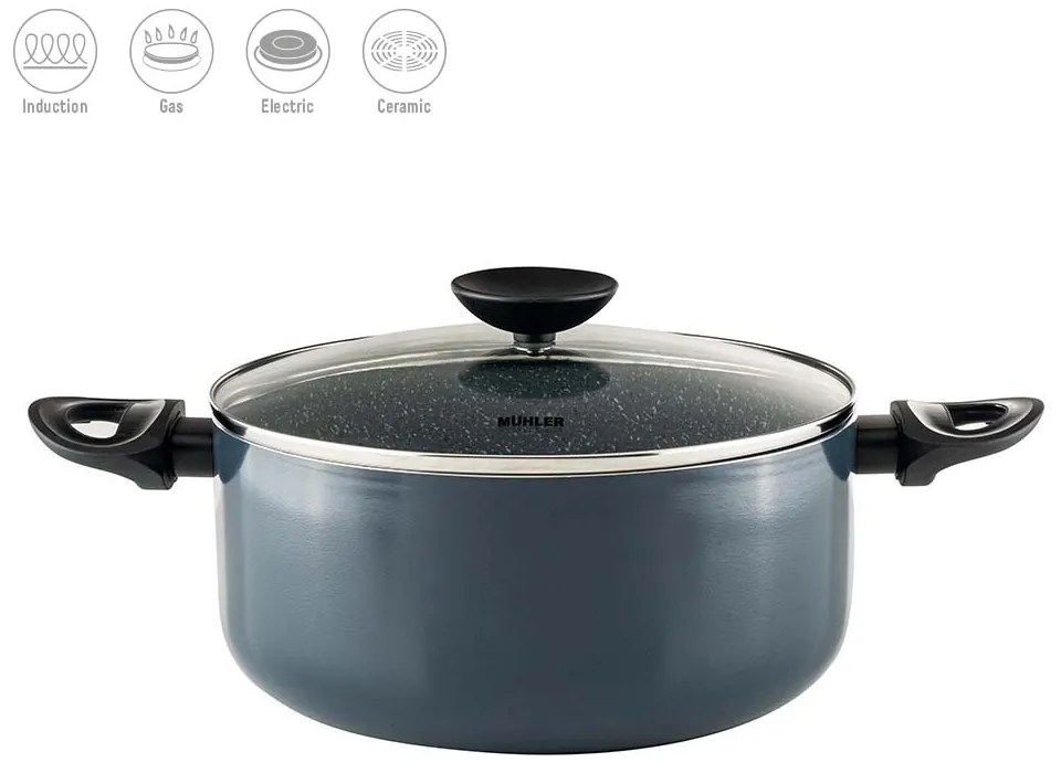 Muhler Nia MR-2644 Βαθιά Κατσαρόλα από Αλουμίνιο 5.8lt, 26cm