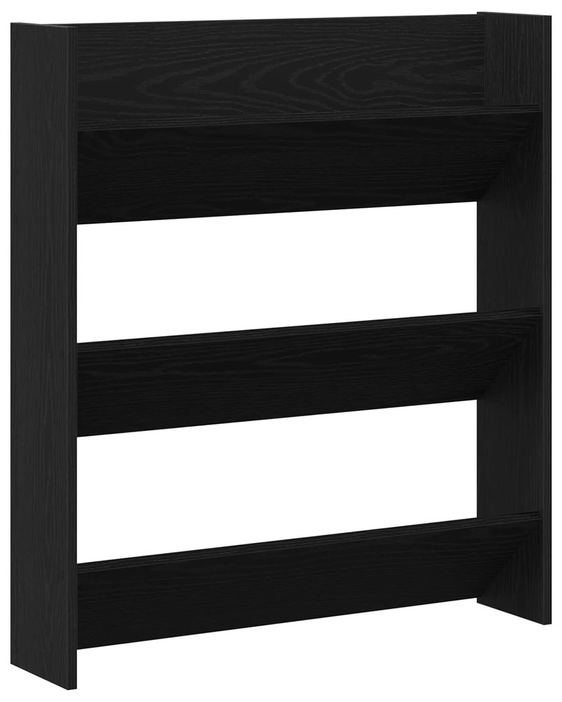 vidaXL Ράφι Παπουτσιών Τοίχου - Μαύρη Δρυς, 80 x 18 x 90 εκ, Από Ξύλο