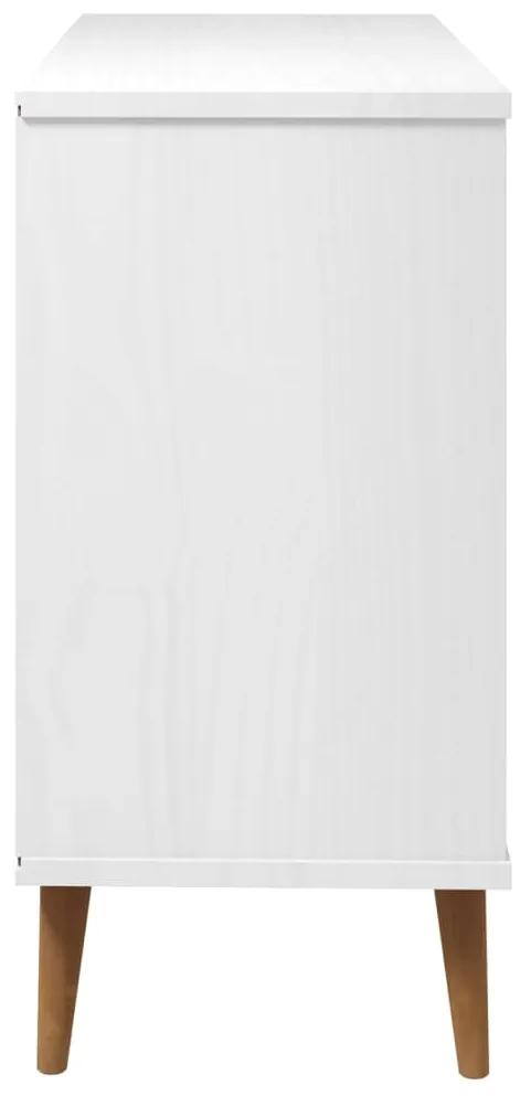vidaXL Συρταριέρα MOLDE Λευκή 113x40x80 εκ. από Μασίφ Ξύλο Πεύκου