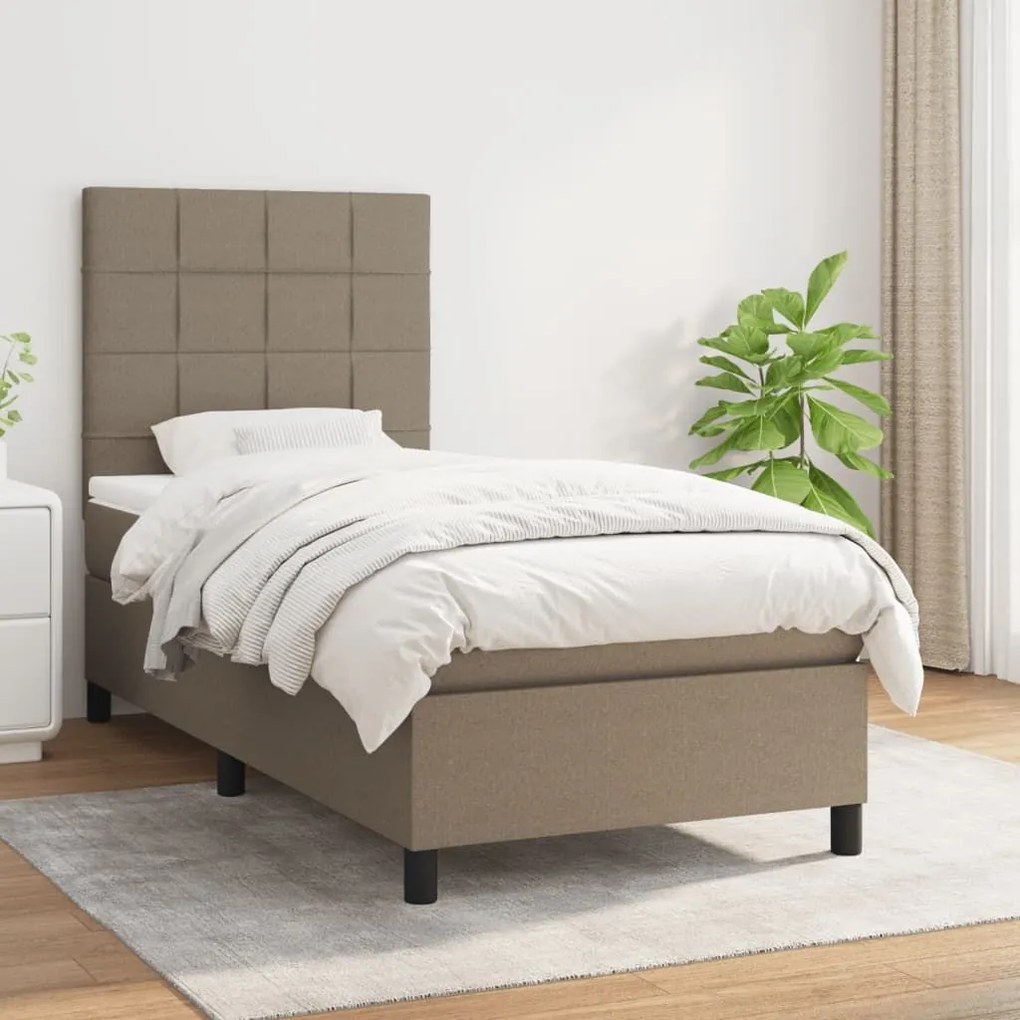 ΚΡΕΒΑΤΙ BOXSPRING ΜΕ ΣΤΡΩΜΑ TAUPE 90X190 ΕΚ.ΥΦΑΣΜΑΤΙΝΟ 3141741