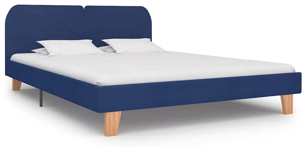 vidaXL Σκελετός Κρεβατιού Χωρίς Στρώμα Μπλε 150x200 εκ. Υφασμάτινο