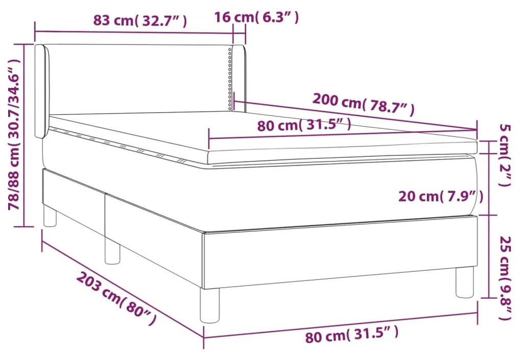 ΚΡΕΒΑΤΙ BOXSPRING ΜΕ ΣΤΡΩΜΑ ΜΠΛΕ 80X200 ΕΚ. ΥΦΑΣΜΑΤΙΝΟ 3129591