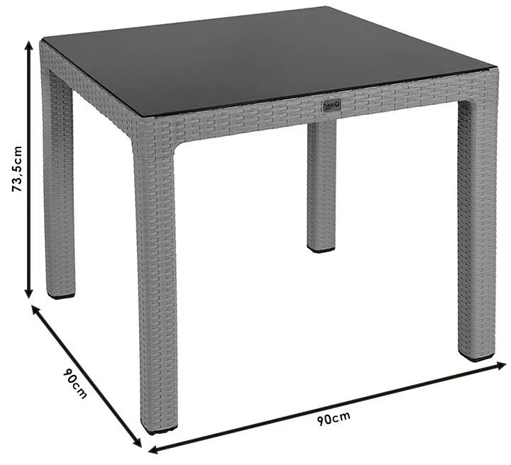 Τραπέζι Explore με UV protection PP καφέ 90x90x73.5εκ