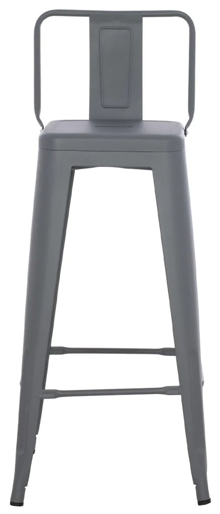Σκαμπό μπάρ με πλάτη Melita-Pro Μεταλλικό Γκρι 42x42x100Υ εκ. 42x42x100 εκ.