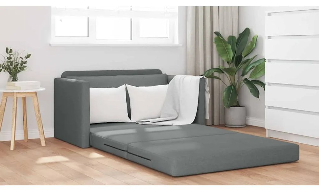 vidaXL Κρεβάτι καναπές Σκούρο γκρι 124 x 71 x 78 εκ ύφασμα