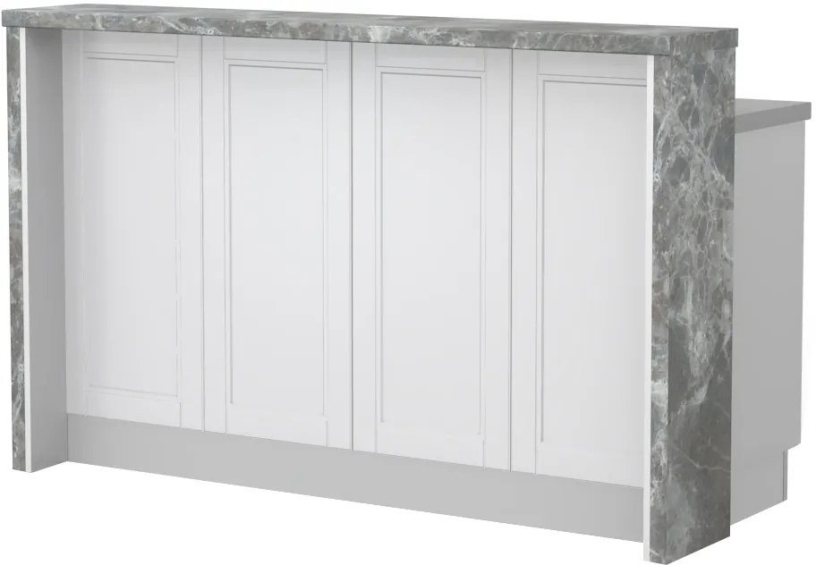 Πάγκος νησίδας Tahoma-Μήκος: 160 εκ.-Λευκό ματ-Siena Marble