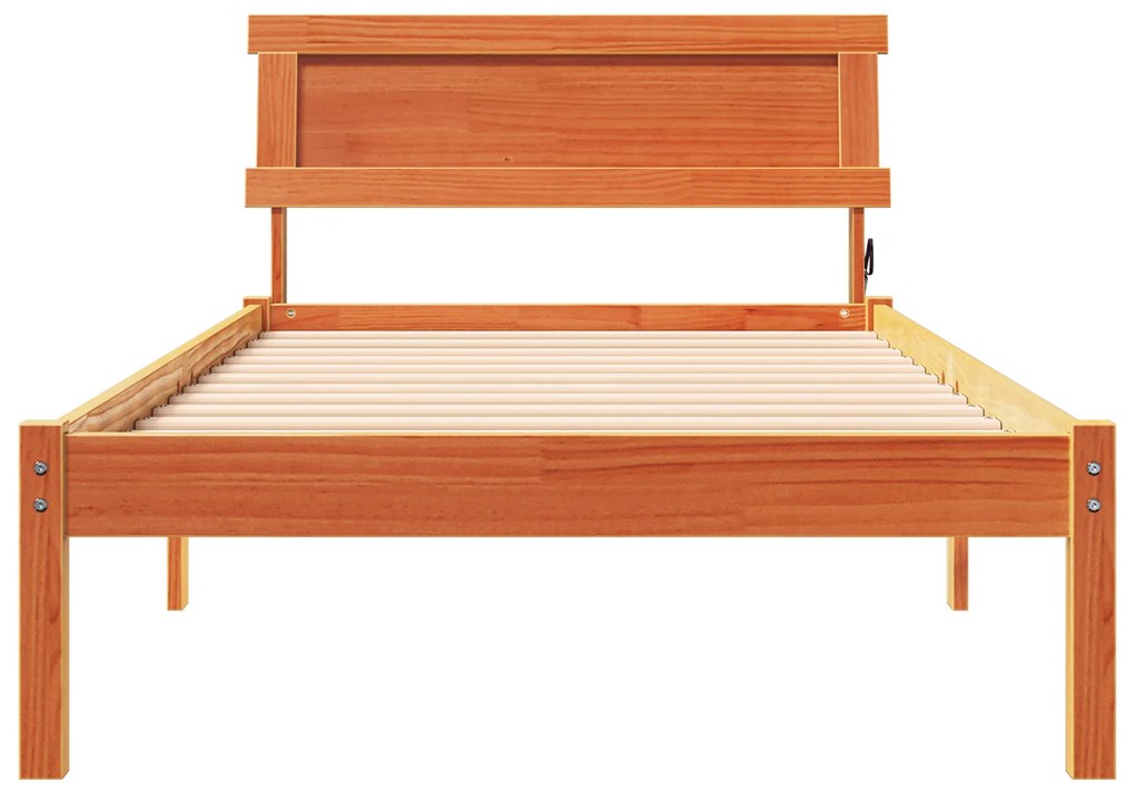 vidaXL Σκελετός Κρεβατιού Καφέ κεριού 75 x 190 cm Ξύλο πεύκου