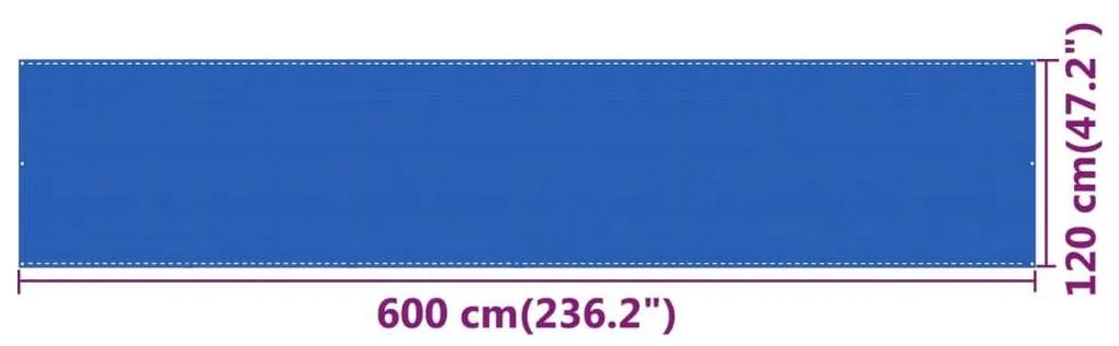 Διαχωριστικό Βεράντας Μπλε 120 x 600 εκ. από HDPE - Μπλε