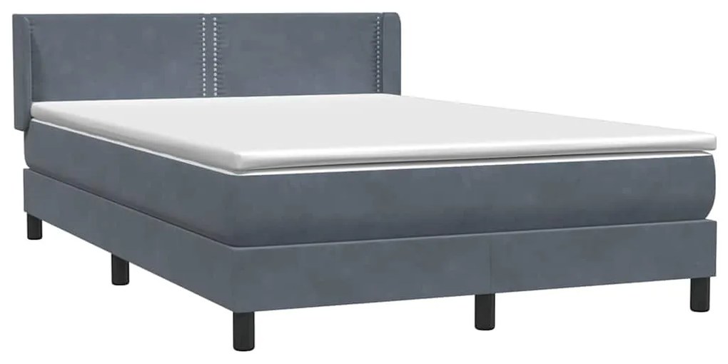 vidaXL Κρεβάτι Boxspring με Στρώμα Σκούρο Γκρι 160x210 εκ. Βελούδινο