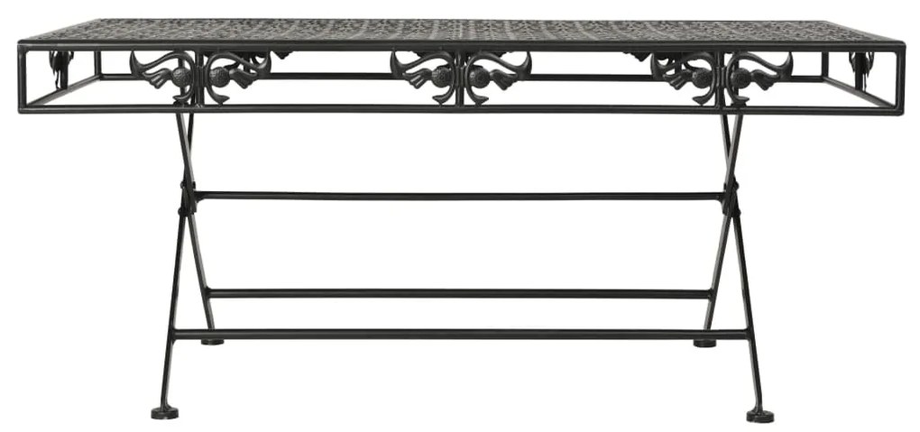vidaXL Τραπέζι Σαλονιού Πτυσσόμενο Vintage Μαύρο 100x50x45 εκ. Μέταλλο