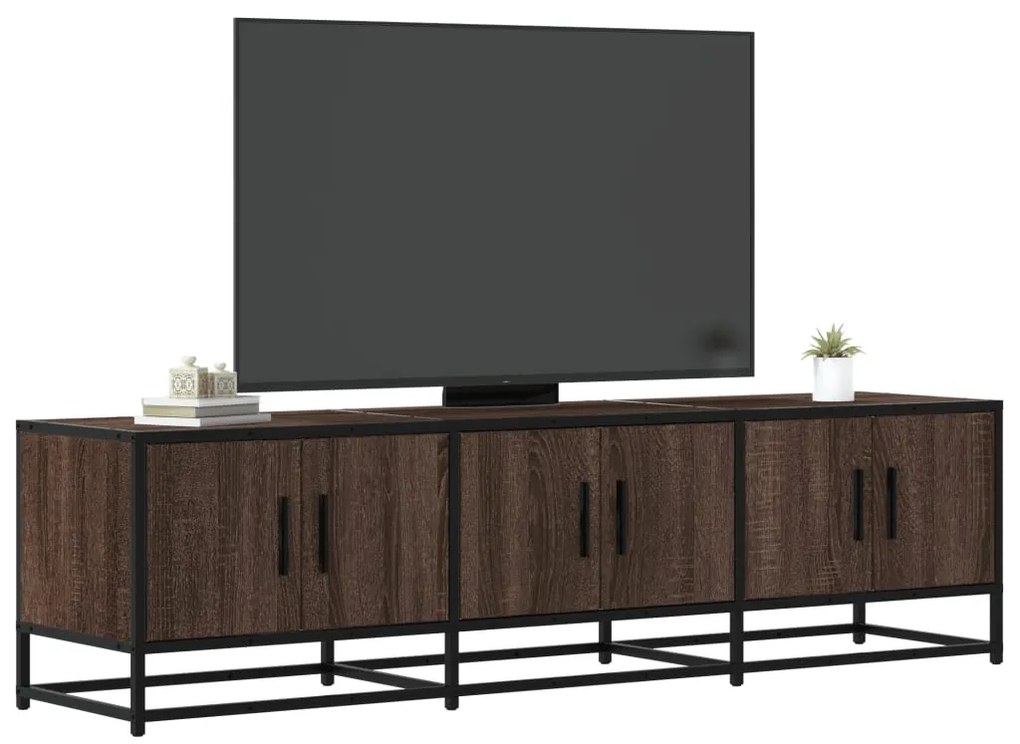 vidaXL Έπιπλο Τηλεόρασης Καφέ Δρυς 150x35x41 εκ Επεξ. Ξύλο/Μέταλλο