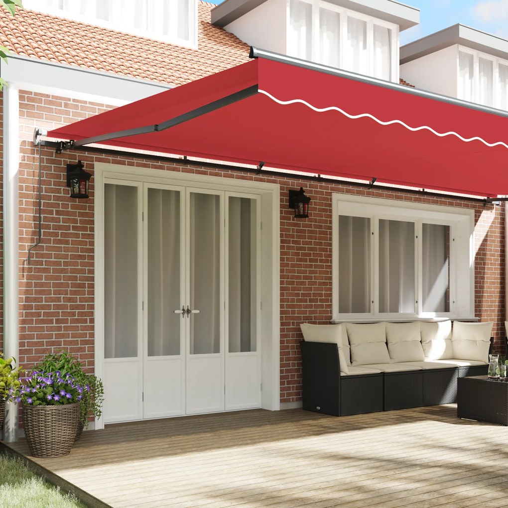vidaXL Χειροκίνητη Αυτόματη Τέντα Κόκκινη 600x300 cm