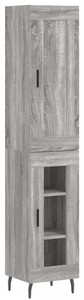 vidaXL Μπουφές Sonoma Γκρι 34,5 x 34 x 180 εκ. από Επεξεργασμένο Ξύλο