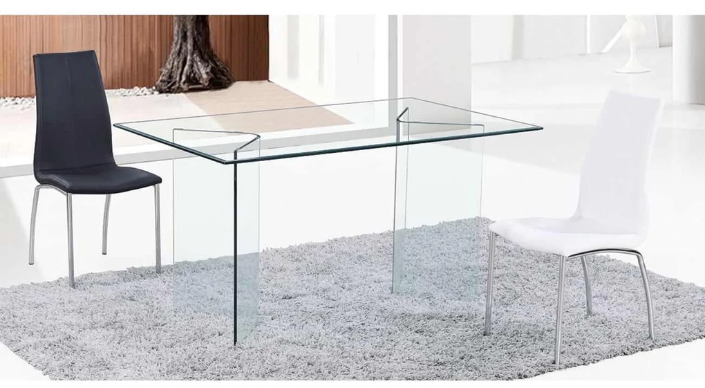 Τραπέζι γυαλί Glasser Clear EM727 150x90x75cm