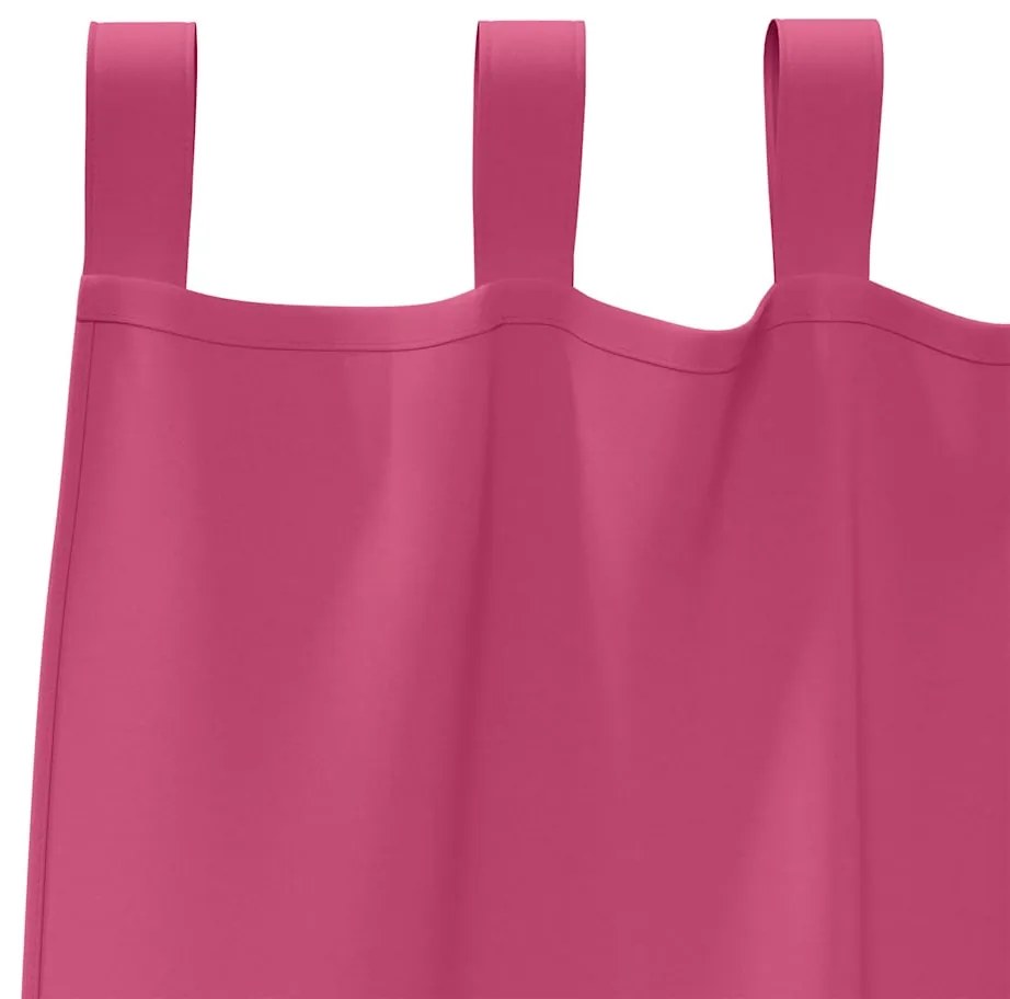 vidaXL Κουρτίνες με κουρτίνες 2 pcs Φωτεινό Ροζ 140x140cm Πολυεστέρας