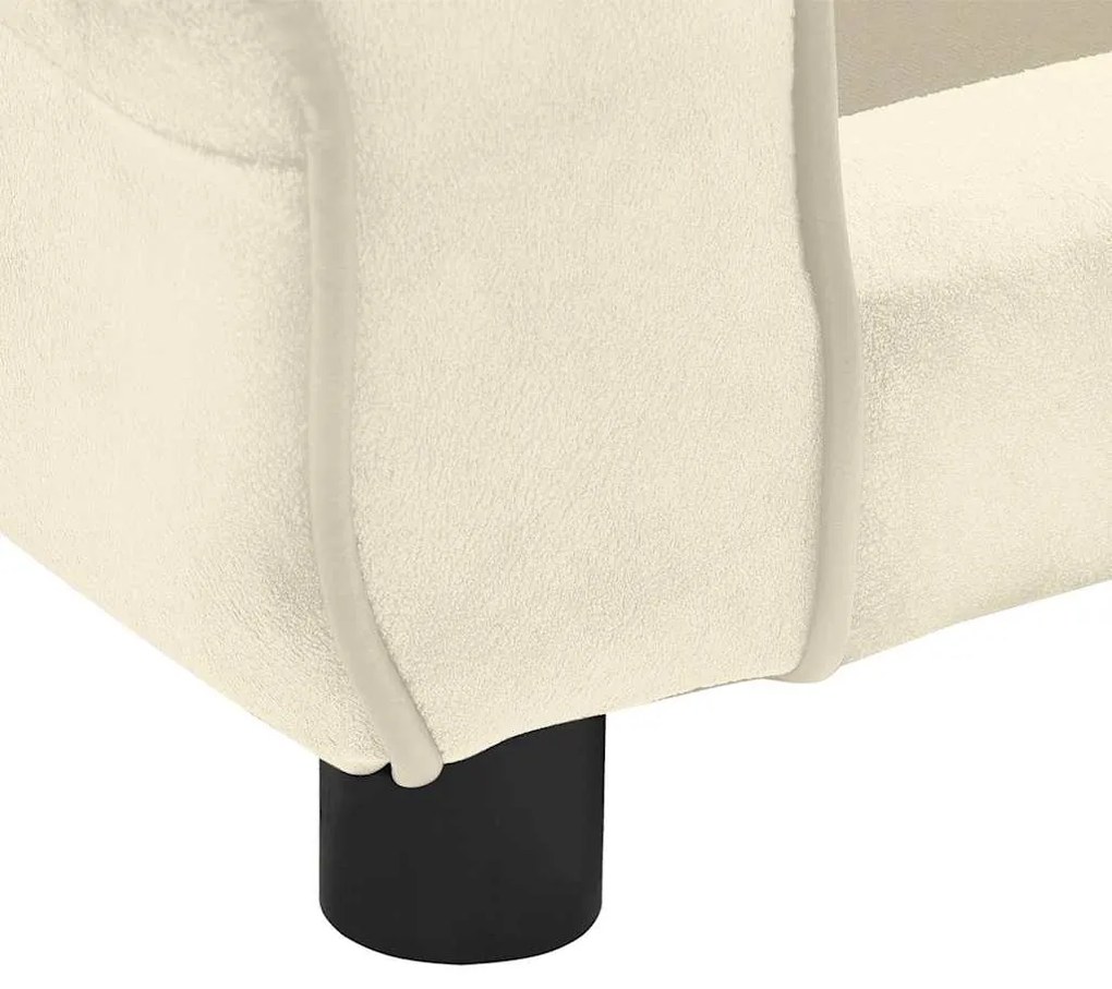 vidaXL Καναπές - Κρεβάτι Σκύλου Κρεμ 72 x 45 x 30 εκ. Βελουτέ