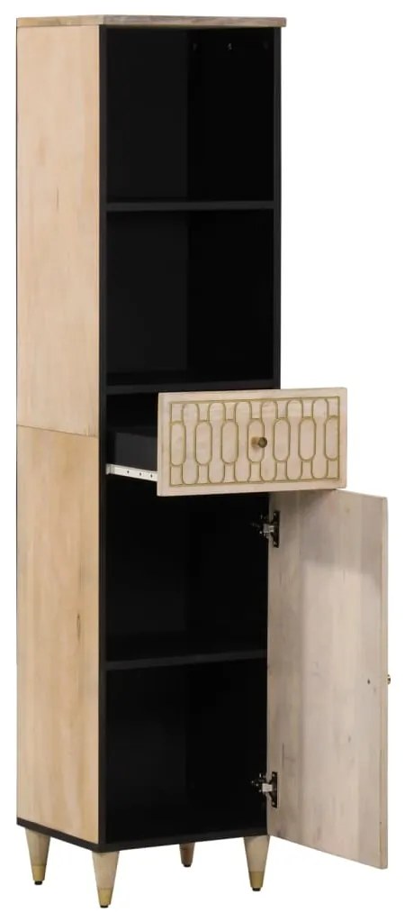 vidaXL Ντουλάπι Μπάνιου 38 x 33 x 160 εκ. από Μασίφ Ξύλο Μάνγκο