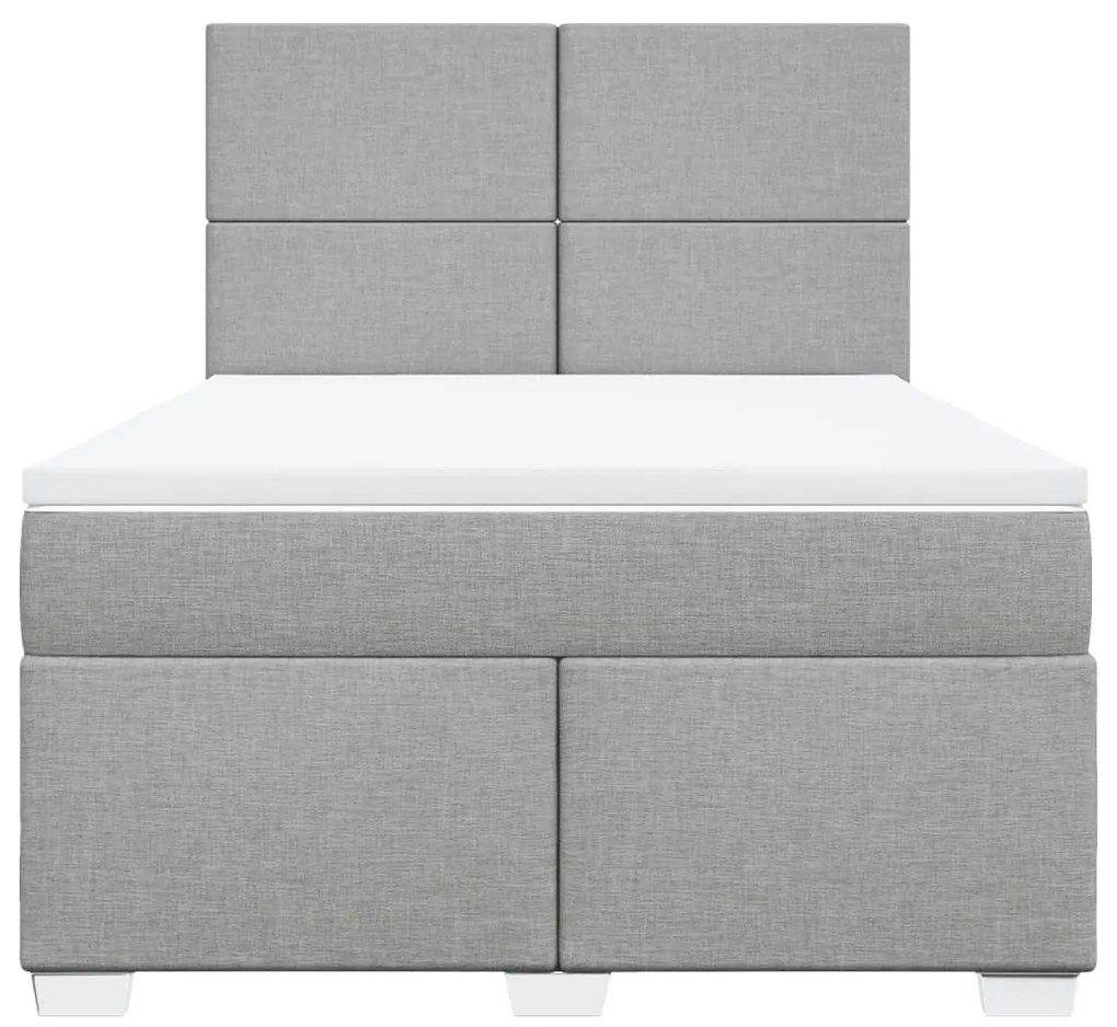 ΚΡΕΒΑΤΙ BOXSPRING ΜΕ ΣΤΡΩΜΑ ΑΝΟΙΧΤΟ ΓΚΡΙ 140X190 ΕΚ. ΥΦΑΣΜΑΤΙΝΟ 3292776