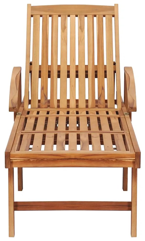 vidaXL Ξαπλώστρες 2 τεμ. από Μασίφ Ξύλο Teak με Τραπέζι