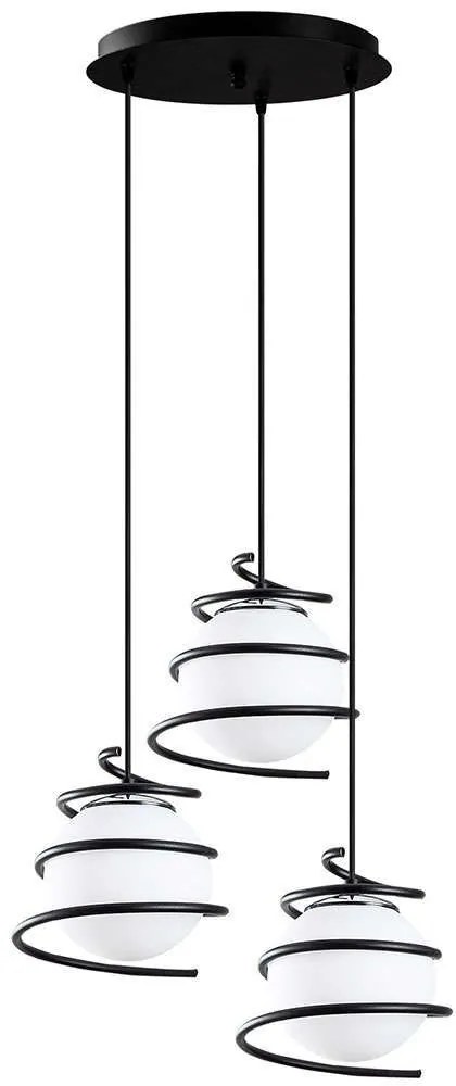 Φωτιστικό Οροφής Elegance 521SHN3405 Φ40x116cm 3xE27 40W Black-White Opviq