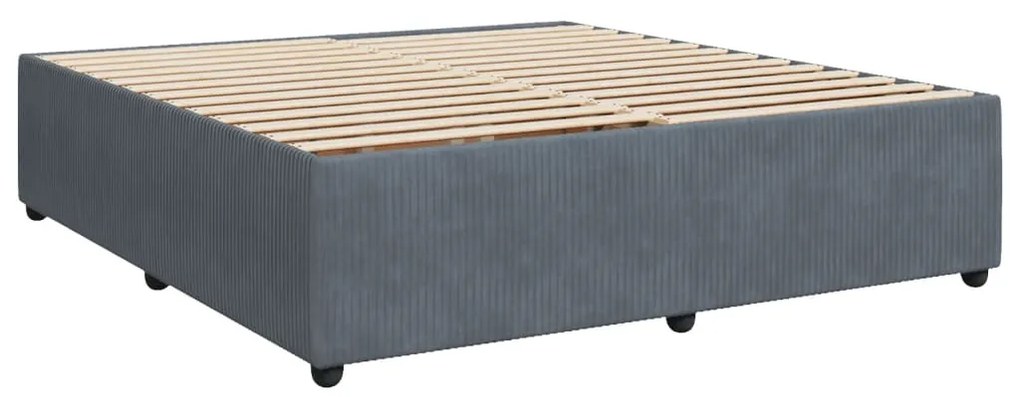 ΚΡΕΒΑΤΙ BOXSPRING ΜΕ ΣΤΡΩΜΑ ΣΚΟΥΡΟ ΓΚΡΙ 180X200 ΕΚ. ΒΕΛΟΥΔΙΝΟ 3285657