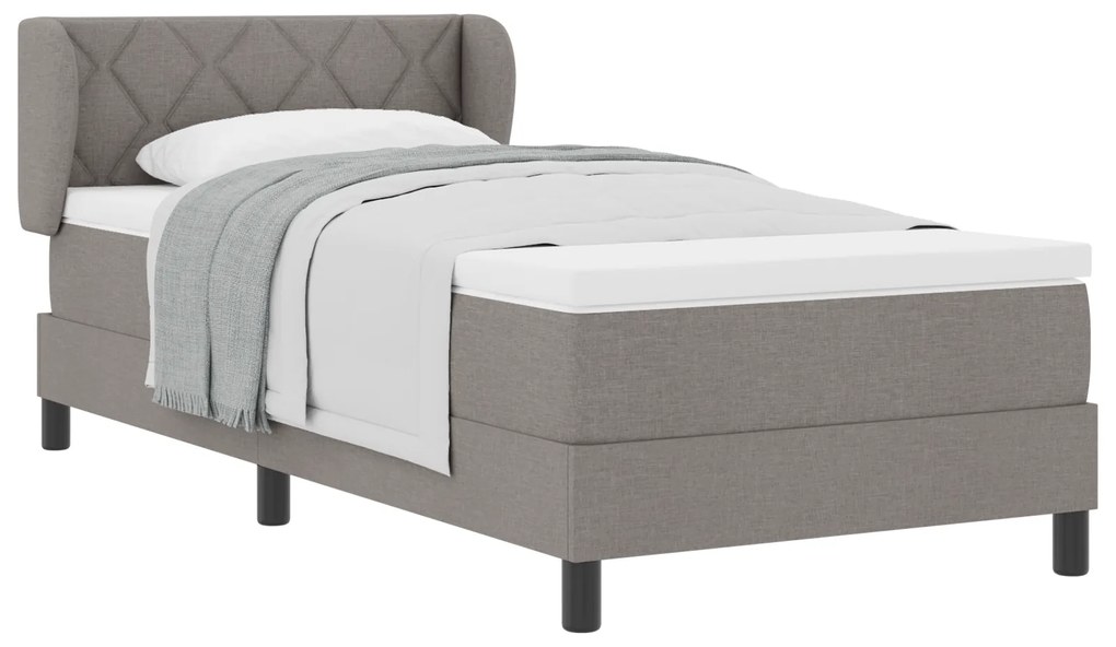 vidaXL Κρεβάτι Box Spring με Στρώμα σε Ταούπ, 90x200 εκ. Ύφασμα