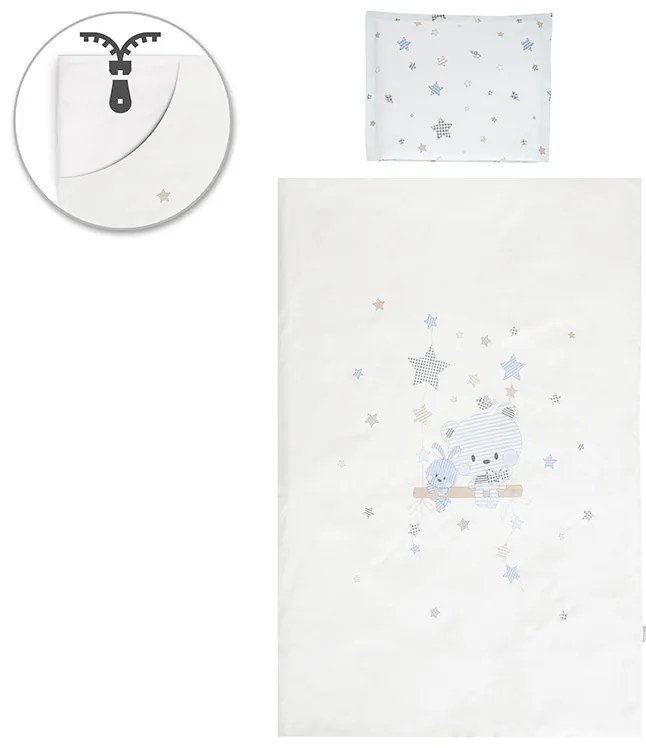 Σετ Προίκας Μωρού κούνιας 5τεμ. 70x140cm Bear Blue Stars 10420066901 Lorelli