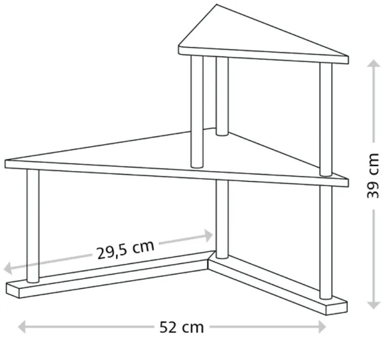 Ράφι για το κεφάλι Kesper 58802, 52x29,5 cm, 2 ράφια, Μπαμπού, Kafia