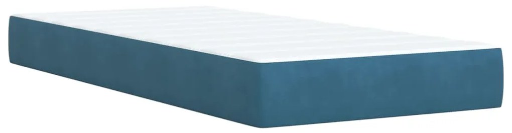 vidaXL Κρεβάτι Boxspring με Στρώμα Μπλε 100x200 εκ. Βελούδινο