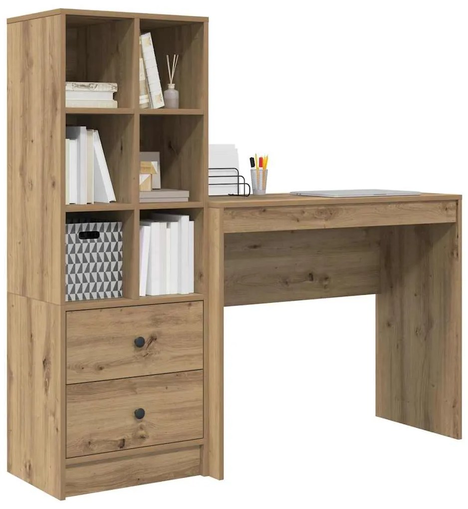 vidaXL Γραφείο με αποθηκευτικό χώρο με συρτάρι 2 pcs artisan δρυς
