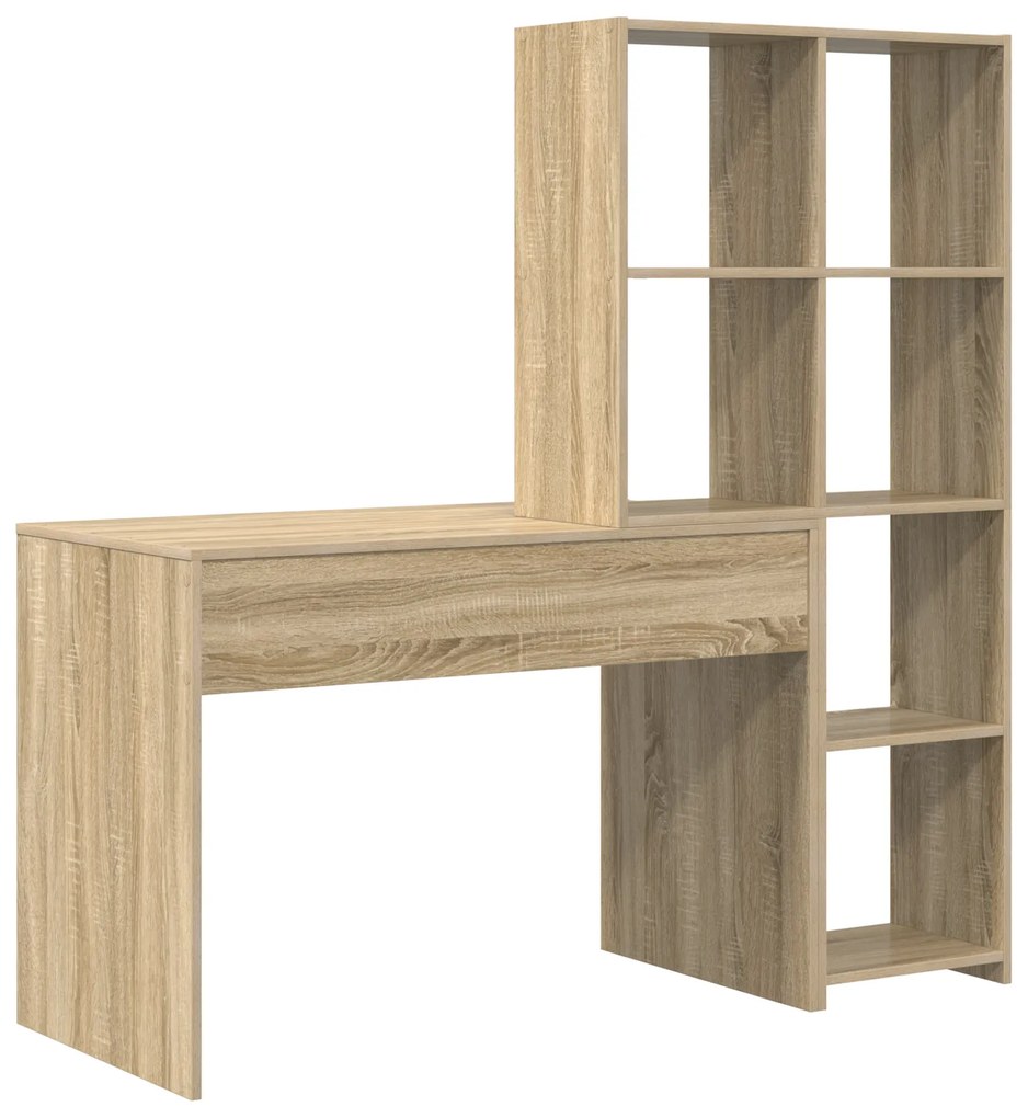 vidaXL Γραφείο Sonoma Δρυς 138.5 x 55 x 143 εκ Επεξεργασμένο ξύλο