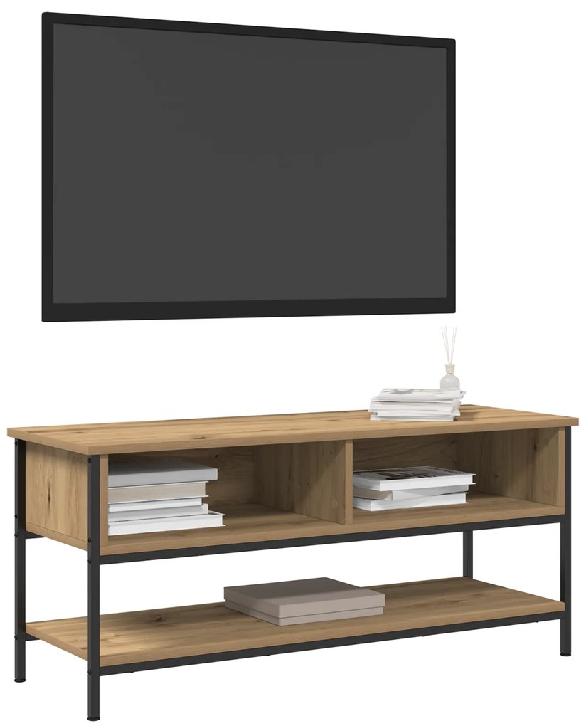 vidaXL Ντουλάπι τηλεόρασης Artisan Oak 100x35x45 εκ. Επεξεργασμένο ξύλο και μέταλλο