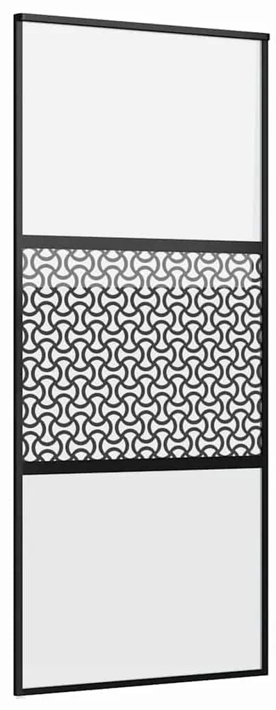 vidaXL Γυάλινη πόρτα Μαύρο 90 x 2 x 205 εκ. Αλουμίνιο