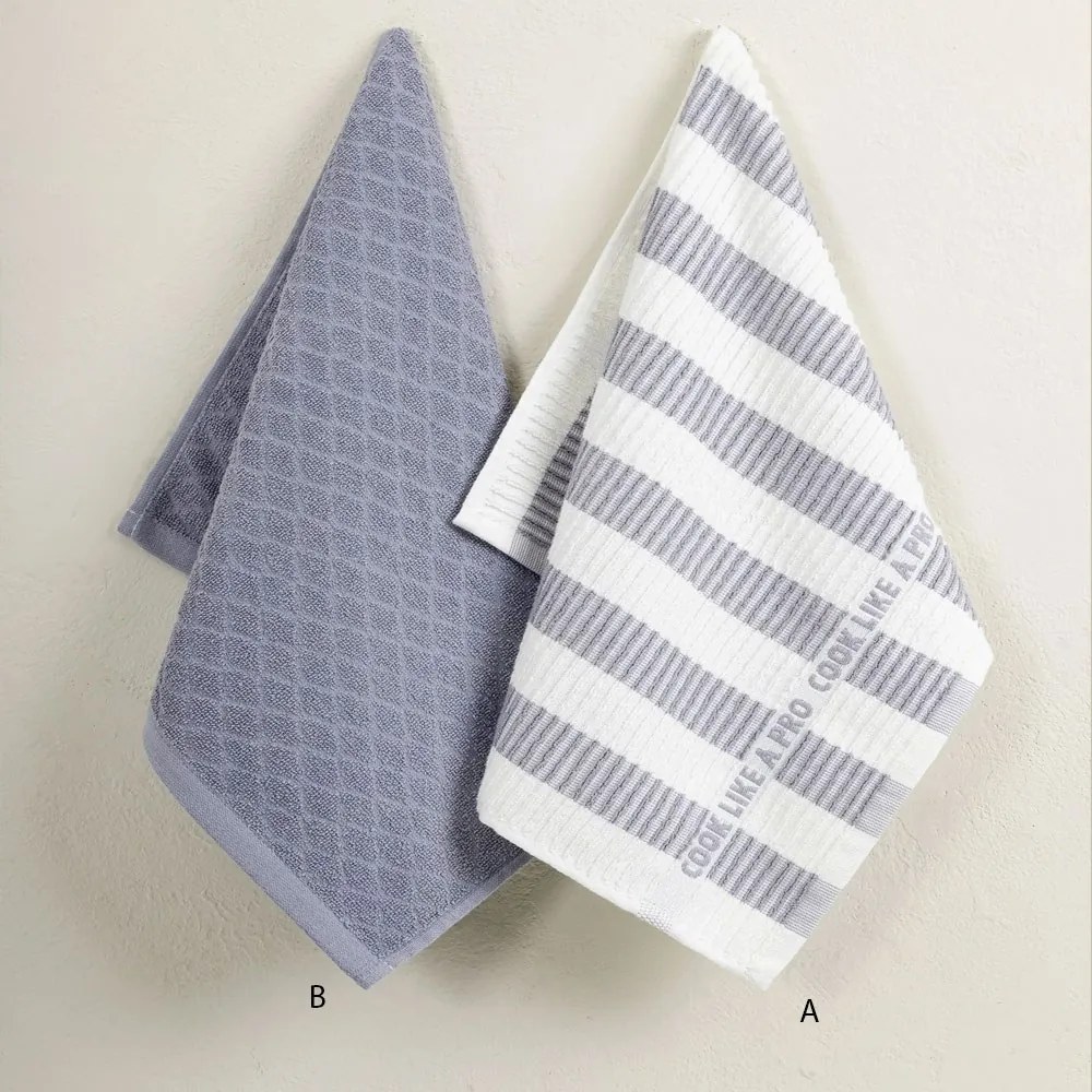Πετσέτα Κουζίνας Retro B Grey Nima 40x60cm 100% Βαμβάκι