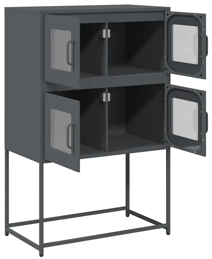 Highboard Ανθρακί 68x39x107 cm Χάλυβας - Ανθρακί