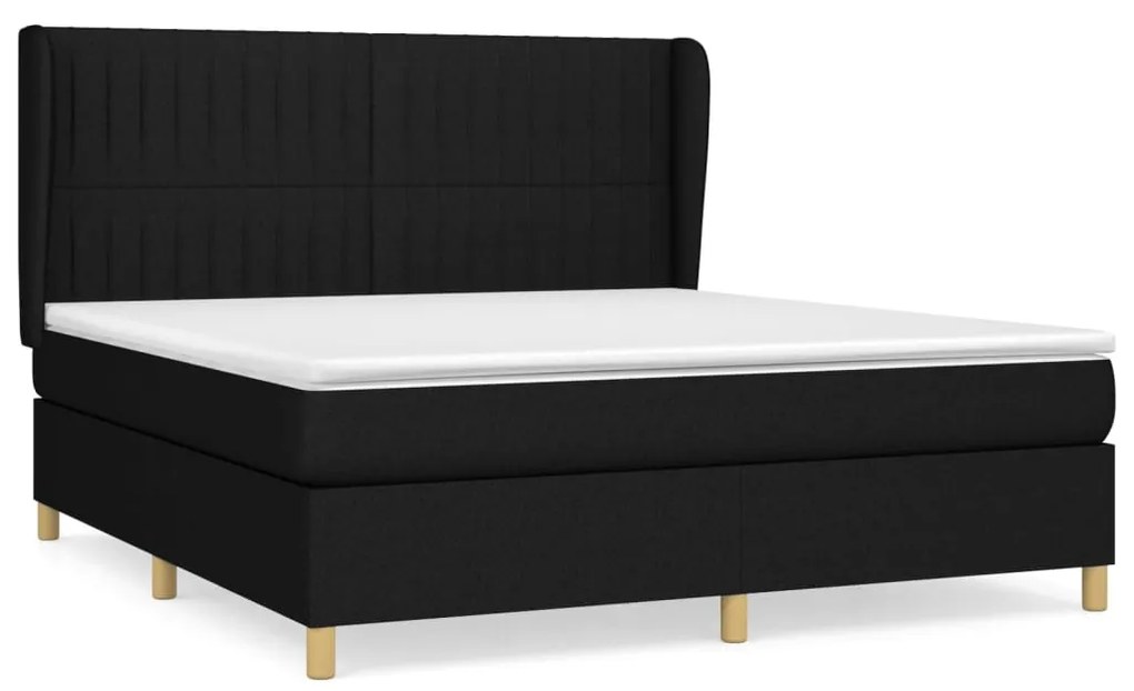 ΚΡΕΒΑΤΙ BOXSPRING ΜΕ ΣΤΡΩΜΑ ΜΑΥΡΟ 180X200 ΕΚ. ΥΦΑΣΜΑΤΙΝΟ 3128703