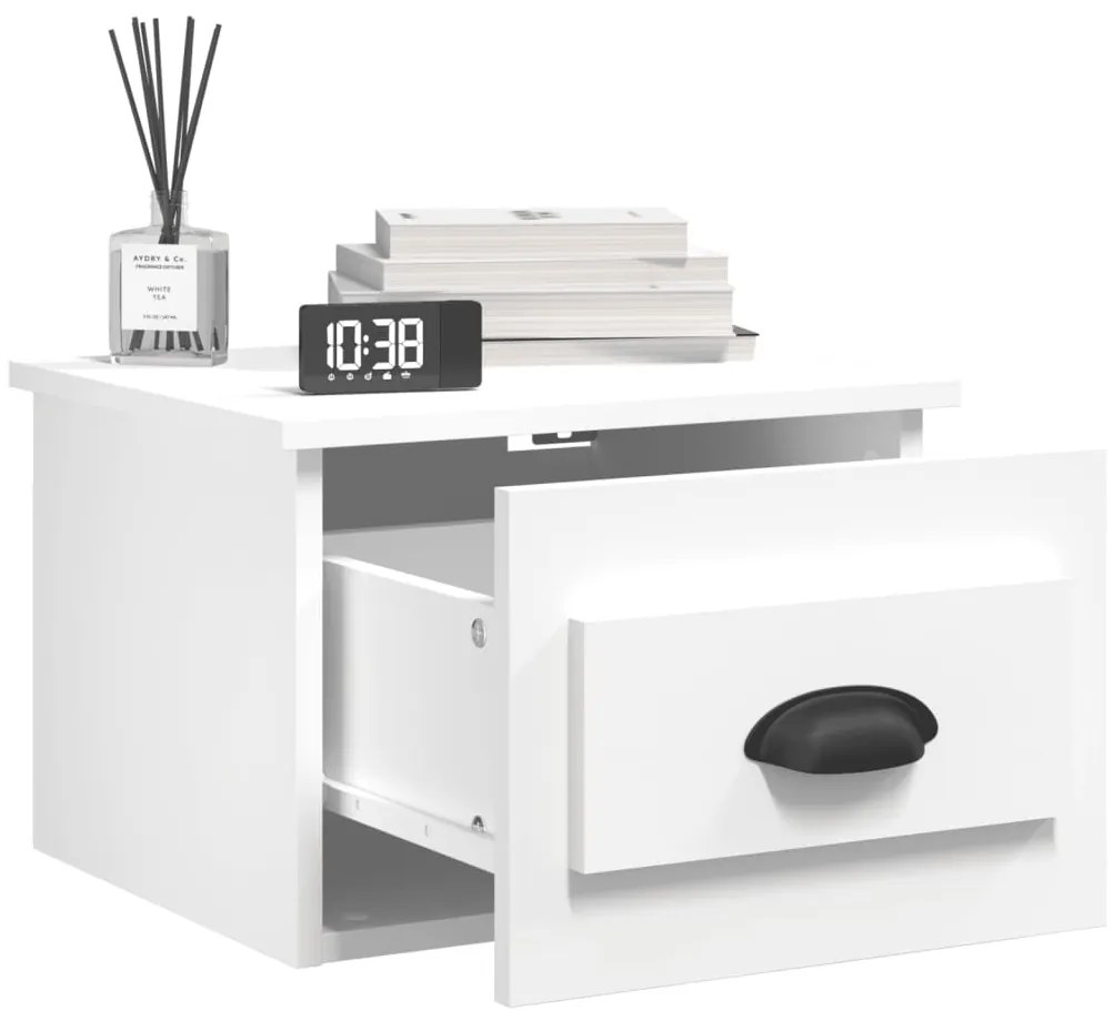 vidaXL Κομοδίνα Επιτοίχια 2 τεμ. Λευκά 41,5x36x28 εκ.