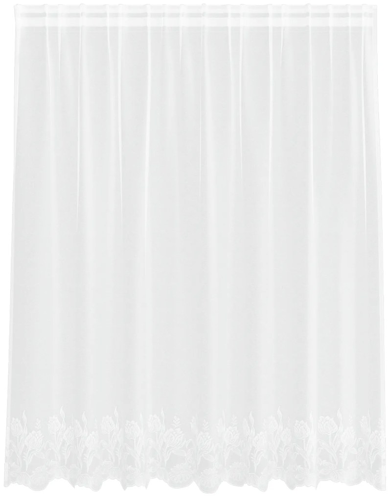 vidaXL Κουρτίνα Δαντέλας με κουρτίνες Floral Λευκό 200 x 180 cm Πολυεστέρας