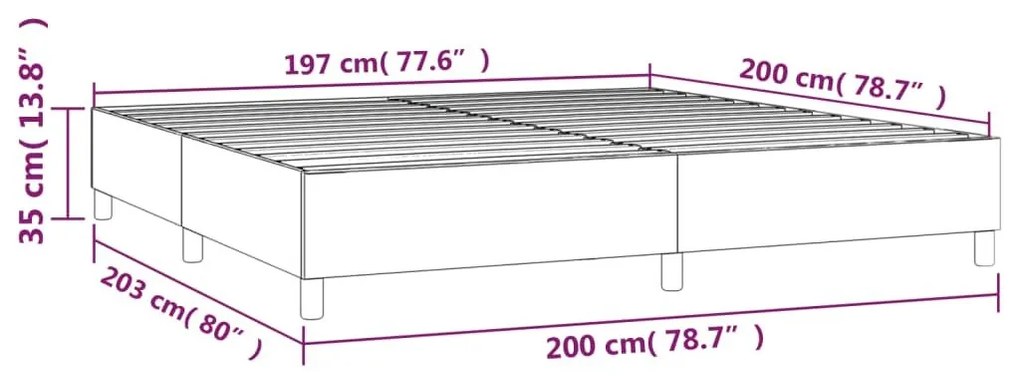 Πλαίσιο Κρεβατιού Γκρι 200x200 εκ. από Συνθετικό Δέρμα - Γκρι