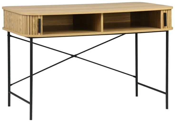 Κονσόλα Scandi MDF/Metal σε φυσική απόχρωση με μεταλλικά μαύρα πόδια 120x60x76,5εκ 120x60x76.5 εκ.
