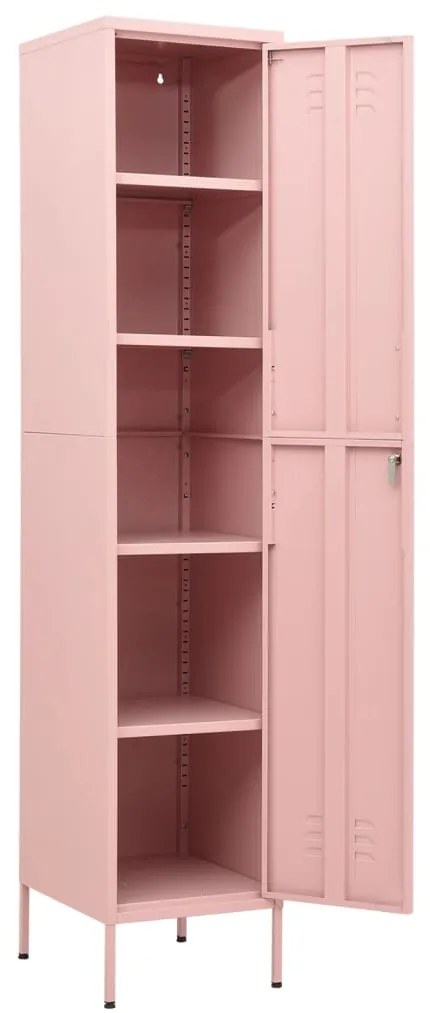 vidaXL Φοριαμός Ροζ 35 x 46 x 180 εκ. από Ατσάλι