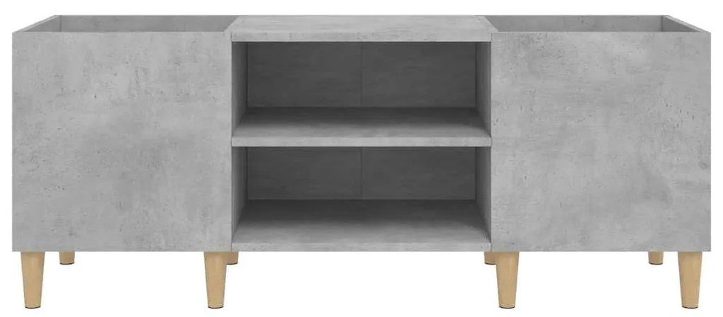 vidaXL Δισκοθήκη Γκρι Σκυροδέματος 121x38x48 εκ. Επεξεργασμένο Ξύλο