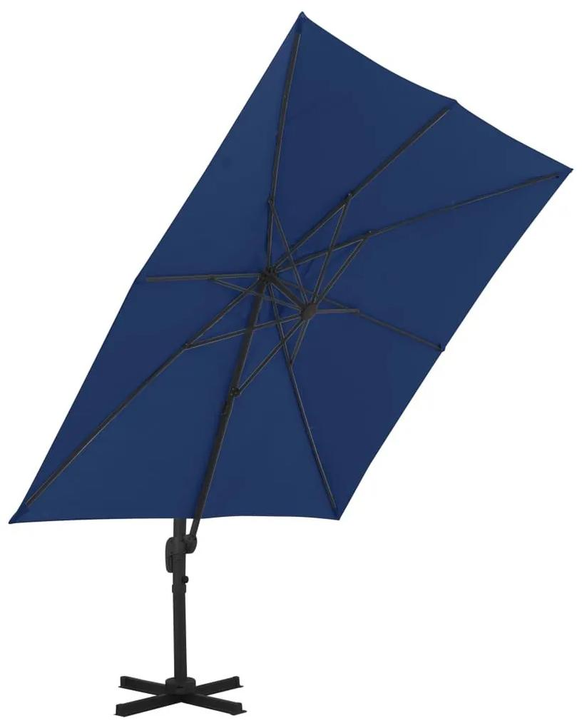 Ομπρέλα Κρεμαστή Χρώμα Αζούρ Μπλε 3 x 3 μ. με Ιστό Αλουμινίου - Μπλε
