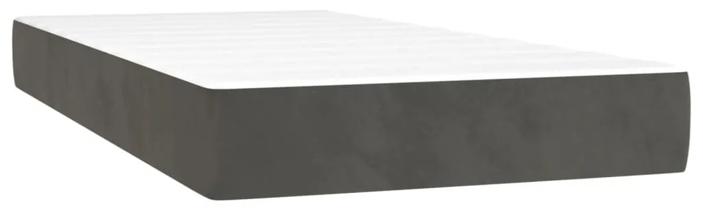 ΚΡΕΒΑΤΙ BOXSPRING ΜΕ ΣΤΡΩΜΑ ΣΚΟΥΡΟ ΓΚΡΙ 90X190 ΕΚ. ΒΕΛΟΥΔΙΝΟ 3137936