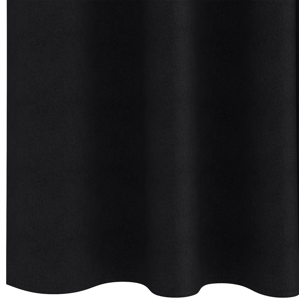 vidaXL Κουρτίνες με κουρτίνες 2 pcs Μαύρο 245 x 140 εκ. Πολυεστέρας